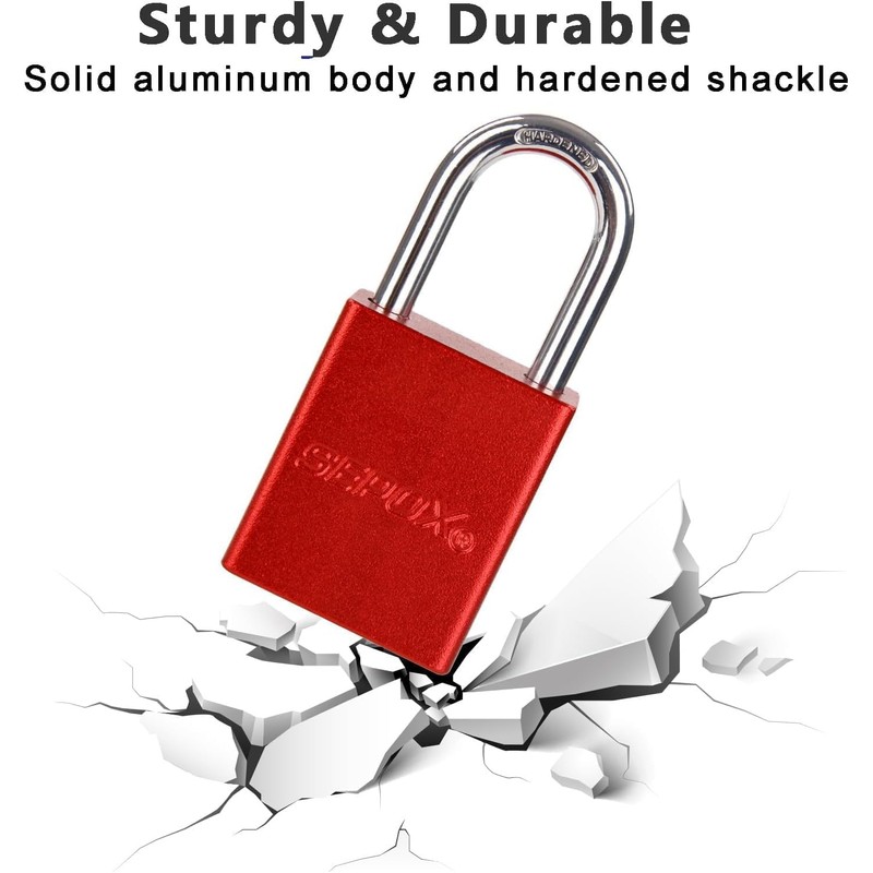 SEPOX Weatherproof Solid Aluminum Keyed Alike Padlock Industrial-Grade Padlock for