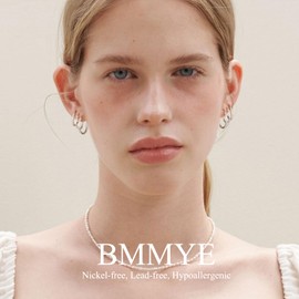 BMMYE Silver Hoop Earrings for Women S925 Sterling Silver Post Small Silver Hoop Earrings Hypoallergenic 4Pairs Cubic Zirconia Hoop Earring Set for Women 15/20mm