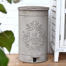 Quorvynne Dog Poop Trash Can with Lid-15L/4Gal,Commercial Outdoor Retro Metal Garbage Can with Foot Pedal,Perfect for Shopping Mall,Office,Pets Park,Backyard