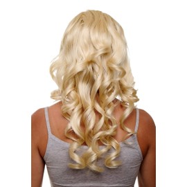 WIG ME UP Hairpiece Halfwig (Half Wig) 7 Microclip Clip-in Extension Curly Curls Very Long & Full Bright Light goldblond Blond 50 cm H9503-88E