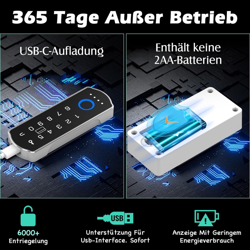 Eseesmart RFID Fingerprint Smart Lock, No Drilling Digital Electronic Biometric