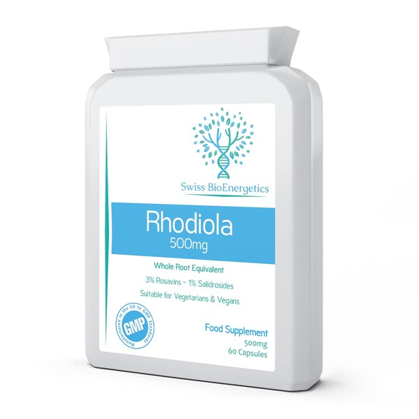 Rhodiola 500mg (3% Rosavins - 1% Salidrosides) Whole Root Equivalent