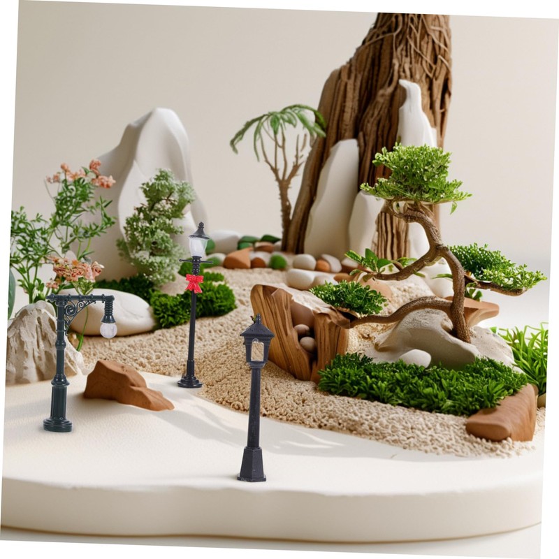 Angoily 12Pcs Miniature Street Lights Mixed Styles Landscape Lamp Posts