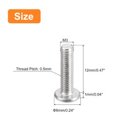 sourcing map M3-0.5 x 12 mm Pack of 20 Flat Round Head Screws 304 Stainless Steel Phillips Drive Machine Screws Hardware Clasp for Furniture Connection