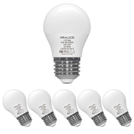 ORALUCE A15 LED Bulb 5 Watts Cool White 6500K,40W Equivalent Table Lamp Bulb, E26 Standard Screw Base G45 Shape Small Light Bulbs for House Lighting,450 Lumen,Non-Dimmable,6 Pack