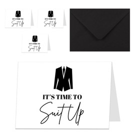 Groomsman Best Man Page Boy Proposal Wedding Cards Pack 4 With Black Envelopes A5 When Folded