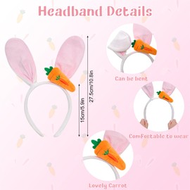 Bcxfbxd 2Pcs Easter Dog Costume Accessories Bunny Ears Headband Carrot Triangle Bandana for Dogs