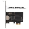 PCIe Network Card 10/100/1000/2500Mbps Gold Plated Pin Aluminium Alloy Gigabit