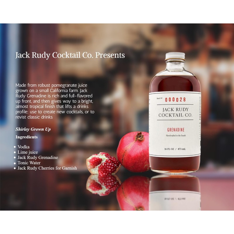 Jack Rudy Grenadine Cocktail Syrup | 16 fl oz |