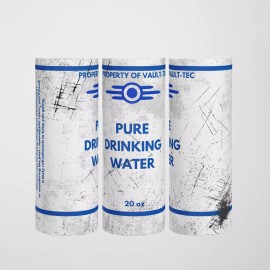 Bethesda Pure Drinking Water Tumbler Fallout Thermos 20oz With Clear Lid And Metal Straw