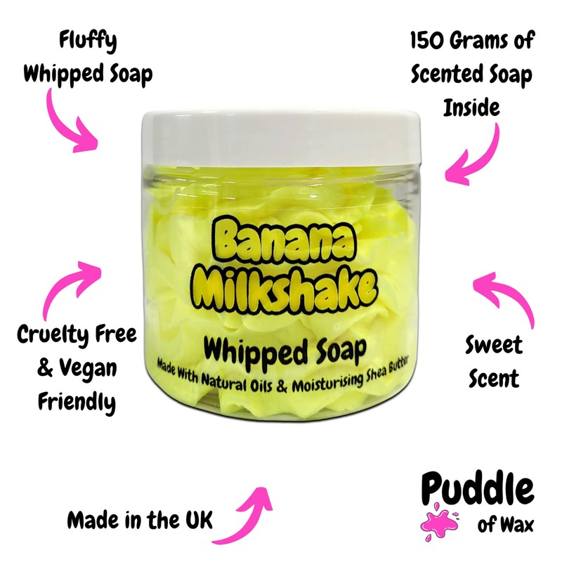 Banana Milkshake - 150g Whipped Soap - Shower Fluff -