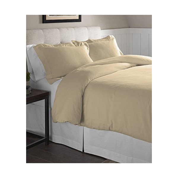 Pointehaven Flannel Oversized Duvet Set, Twin, Marzipan