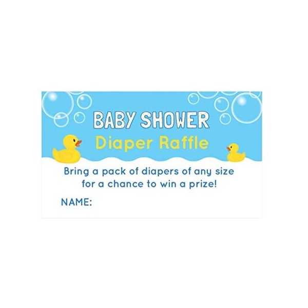 Rubber Ducky Baby Shower Diaper Raffle Tickets - 24 count