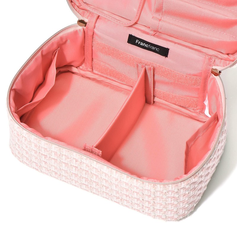 Francfranc Franc Tweed Vanity Pouch, Pink