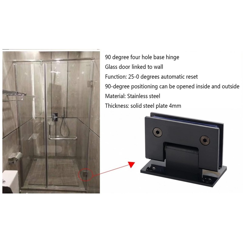 WANLIAN 90 Degree Glass Shower Door Hinges,Shower Hinges Replacement Parts