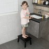 HOUCHICS White Step Stool,One Step Stool for Adult Kids,Wood Bedside