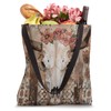 Bohemian Chic Aztec Vintage Impatiens Flower Tote Bag