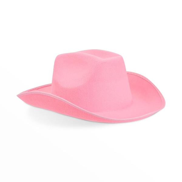 Zodaca Pink Felt Cowboy Hat for, Women, Men, Cowgirl Costume, Western Party (Adult Size)