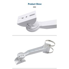 V-Fiabilidad Security Camera Corner Pole Mounting Bracket, Universal Wall Corner Mounting Bracket Holder Stand Pole Mount Adapter for Surveillance Camera with 2 Loops, Dahua Bullet and PTZ Cameras