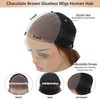 kocorose Chocolate Brown Straight Lace Front Wigs Human Hair 180%