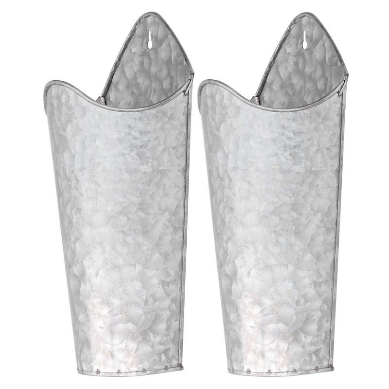 2PCS Iron Art Wall Planter Hanging Flowers Pot for Home