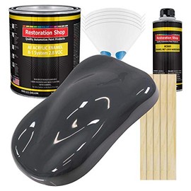 Restoration Shop - Machinery Gray Acrylic Enamel Auto Paint - Complete Gallon Paint Kit - Professional Single Stage High Gloss Automotive, Car, Truck, Equipment Coating, 8:1 Mix Ratio, 2.8 VOC