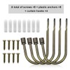 4 Pieces Metal Curtain Tiebacks, U Shaped Drapery Holdbacks, Decorative