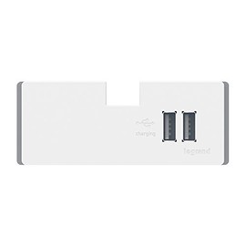 Legrand adorne Under-Cabinet USB Outlet Module in White, APUSB3W4