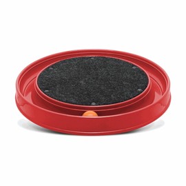 FURACÃOPET Round Cat Scratcher Toy with Ball – Interactive Scratching Carpet and Play Track for Stress Relief and Fun (RED)