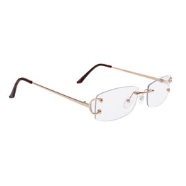 FLAWLESS EYEWEAR Small Narrow Rimless Sunglasses Fashion Rectangle Tinted Lens 90s Frameless Glasses for Women Men