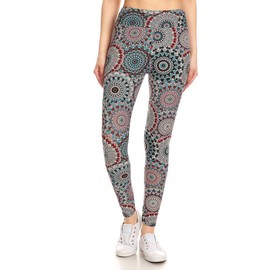 Leggings Depot High Waisted Camouflage & Multiple Print Leggings for Women-3" Yoga-R683, Calm Mandala, One Size