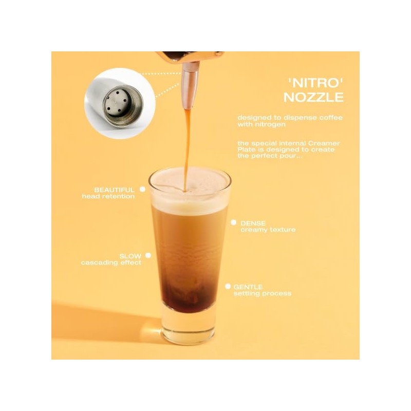 NITRO KAFO Premium 1L Nitro Coffee Maker, Aluminum Nitro Cold