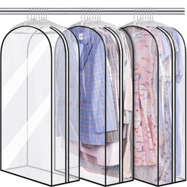 10" Dust Prevention Garment Bags for Hanging Clothes 40" Suit Bags For Closet Storage Hanging Clothes Storage Bags For Shirts, Coats, Dresses, 3 Packs