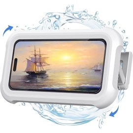 Soporte para Teléfono de Ducha de AntiNiebla y Rotation- 480° Rotation Soporte para Celular Ducha, IPX6 Soporte Impermeable, High Sensitive Touchscreen, para Celular 4-7", Montada en la Pared (Blanco)
