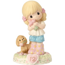 Precious Moments 162011 Growing In Grace, Age 12, Bisque Porcelain Figurine, Blonde Girl