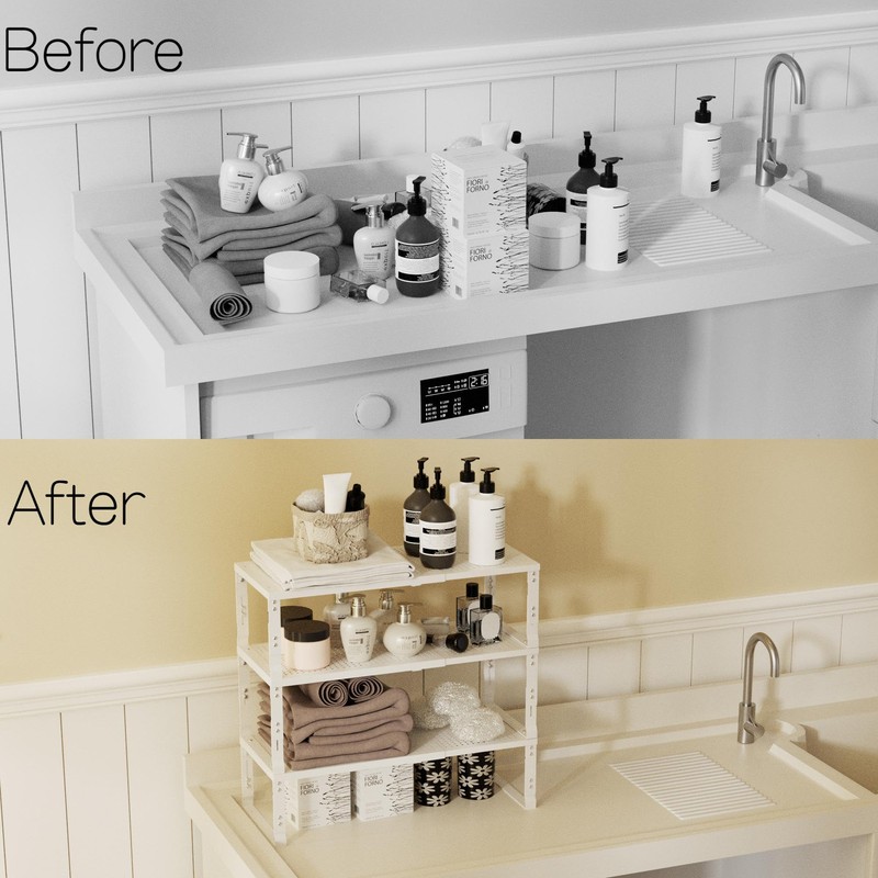 Zilvando Heavy-Duty Adjustable Metal Shelf Organizer - Expandable & Stackable