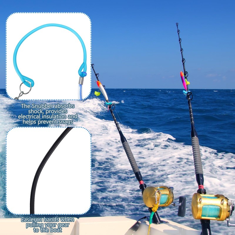 JolliLudo 2 Pcs 30''/60'' Fishing Downrigger Weight Snubber with 2