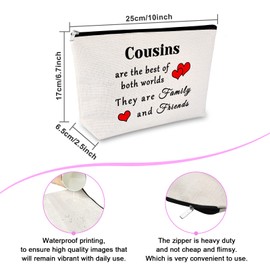 Cousin Gifts for Women Makeup Bag Anniversary Birthday Gift for Girls Teen Friendship Gift for Best Friends Graduation Gift for Sister Cousin Female Travel Cosmetic Bag Christmas Thanksgiving Gift