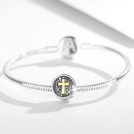 Eusense Charm 925 Sterling Silver Bead Charms, Fit European Bracelets, Bracelet Pendant Jewellery Gift, Sterling Silver