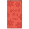 2025 Red Soft Touch Padded Cover Slim Wallet Diary Week