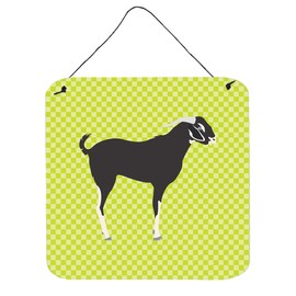 Caroline's Treasures BB7710DS66 Black Bengal Goat Green Wall or Door Hanging Prints Aluminum Metal Sign Kitchen Wall Bar Bathroom Plaque Home Decor, 6x6, Multicolor