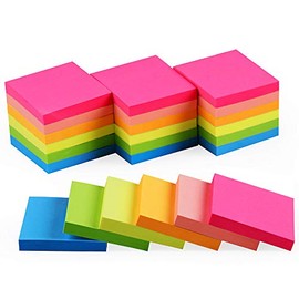 (24 Pack) Sticky Notes 2x2 in Bright Stickies Colorful Super Sticking Power Memo Pads Strong Adhesive 24 Pads/Pack 70 Sheets/pad