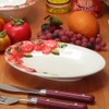 Made in Italy Tomato Relief Red Ceramic Oval Plate 8.3