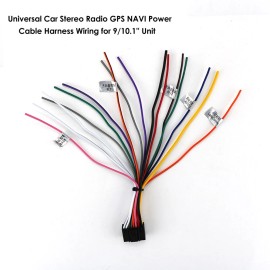 Unbranded Car Stereo Radio USB NAVI GPS Power Cable Wiring Harness for 9"/10.1'' Head Unit
