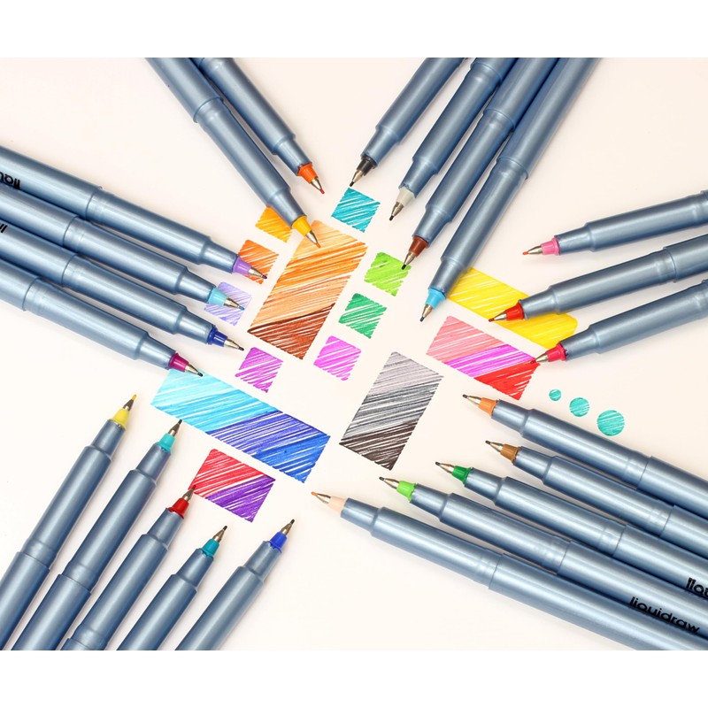 Liquidraw 25 Fineliner Colouring Pens Set Fine Point Pens 0.5mm