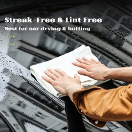 ILLUVA Fensterleder Auto Trockentuch - 2 Stück Ledertuch Autopflege 60 x 40 cm Autoleder Tücher Super Saugfähig zum Waschen & Trocknen von Auto, Fenster, Glas, Spiegel