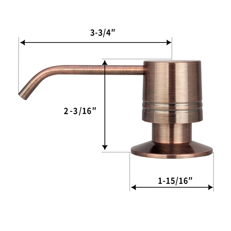 Akicon Soap Dispenser for Kitchen Sink, Brass Body Refill from