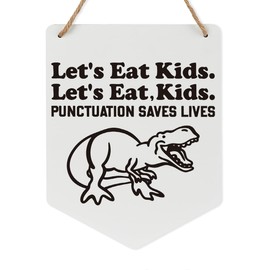 Fun Classroom Wall Art Decor for Middle School High School Elementary English Classroom Kids Playroom Gifts for Teacher Teens Boys Girls Punctuation Wood Wall Hanging Flag Decorations Signs 10x8 Inch