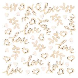 VEHYEGOI 150Pcs Wedding Wood Slices, Table Decoration Wedding, Wedding Decoration Table, Wooden Decoration, Scatter Decoration Wedding, Wooden Decoration Wedding, Wooden Heart Scatter Decoration