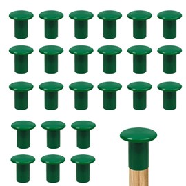 iwiio Cane Toppers, Bamboo Cane Toppers, Green Cane Safety Caps, Rubber Cane Safety Toppers Bean Cane Rod Protection Covers for Garden Outdoor (24, Green)